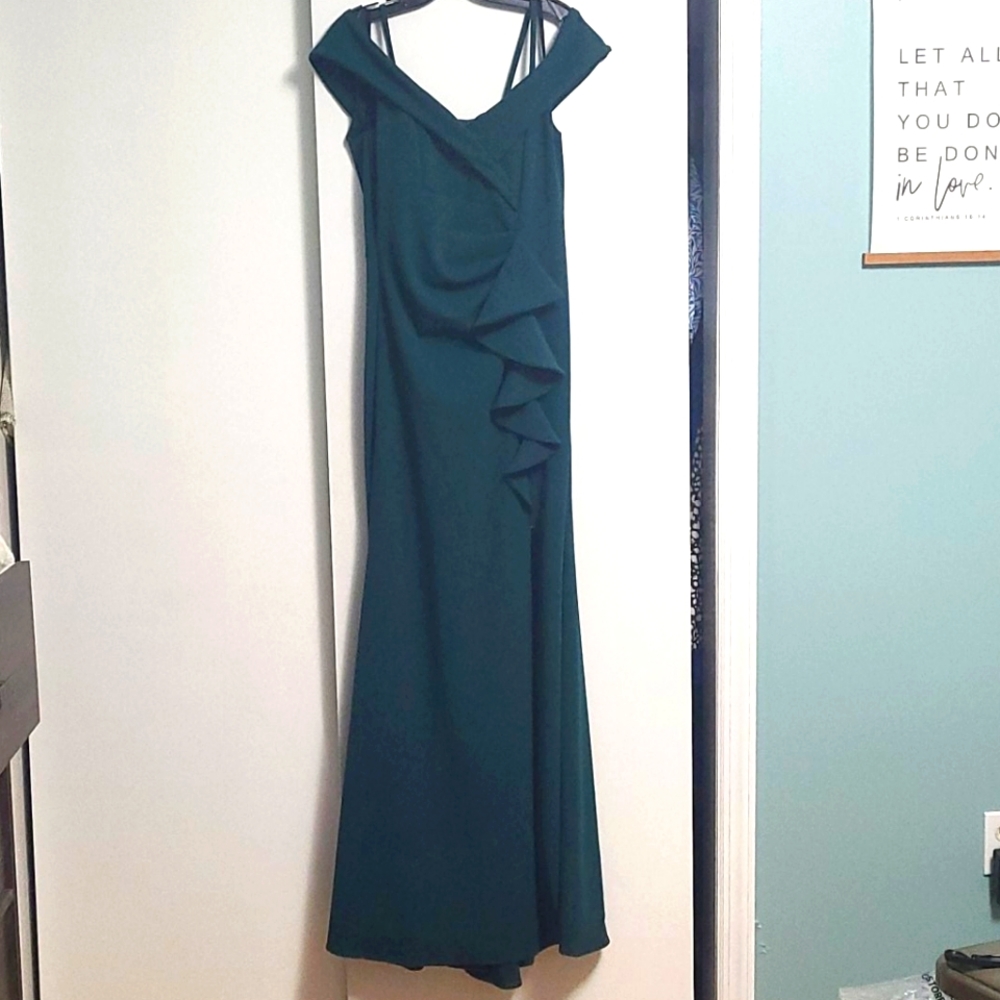 Hunter green evening gown